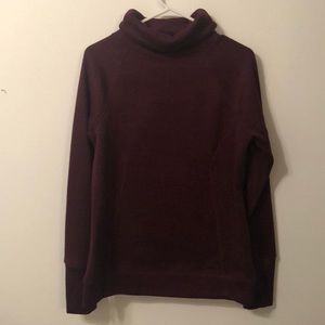 Maroon Athletic Pullover with Cowl Neck